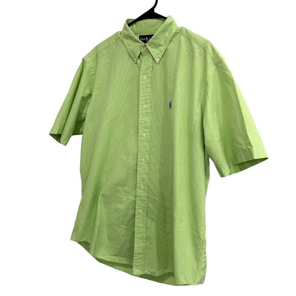 Ralph Lauren Mens Classic Fit Green Short Sleeve Button-Down Shirt Sz Large - Picture 3 of 8